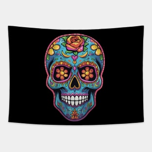 Beautiful graphic illustration with art skull. Art skeleton Tapestry