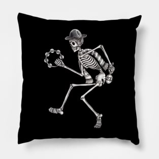 Sugar skull dancing celebration day of the dead. Pillow