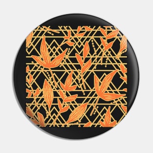 CUTE COOL ORANGE YELLOW GEOMETRIC SHAPE LEAF SEAMLESS PATTERN Pin