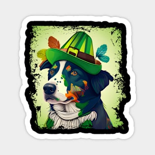 Colorful Lady Dog Ready For St. Patrick's Day Dog Lover Magnet