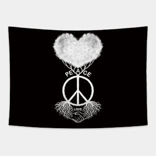 Peace symbol with tree peace sing Tapestry