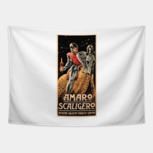 AMARO SCALIGERO by Attilio Bresciani Vintage Italian Liqueur Wine Advertisement Tapestry