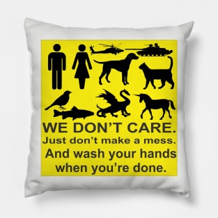 Unisex Bathroom sign Pillow