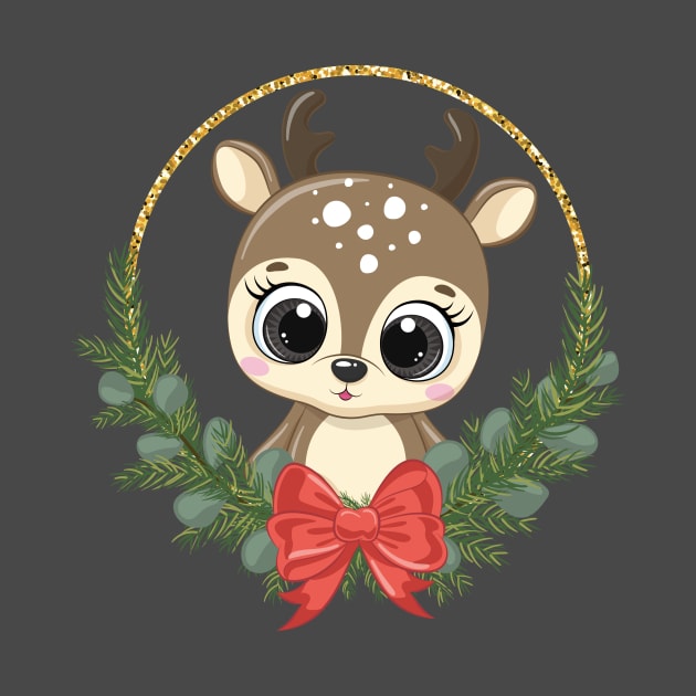 Cute reindeer for new year and christmas by kameleon