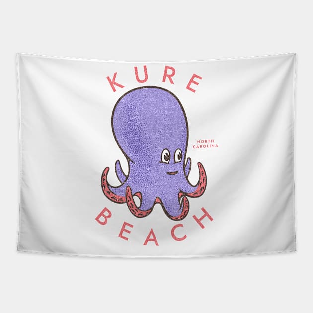 Kure Beach, NC Summertime Vacationing Octopus Tapestry by Contentarama