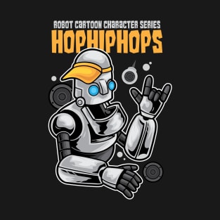 Robot Urban Hiphop Cartoon Illustration T-Shirt