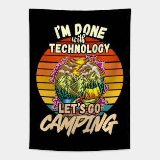 TECHNOLOGY AND CAMPING DESIGN VINTAGE CLASSIC RETRO COLORFUL PERFECT FOR  TECHNOLOGIST AND CAMPERS Tapestry