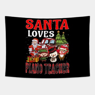 Santa Loves Piano Teacher Tapestry