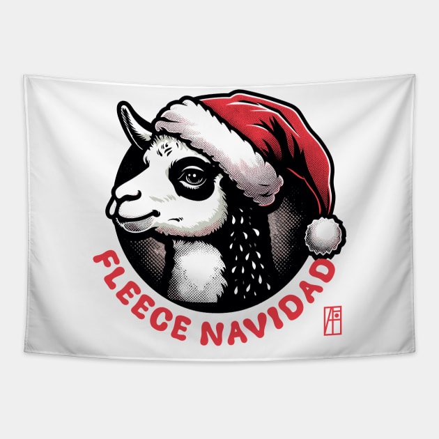 Fleece Navidad - Lama - Funny Christmas - Xmas - Happy Holidays Tapestry by ArtProjectShop