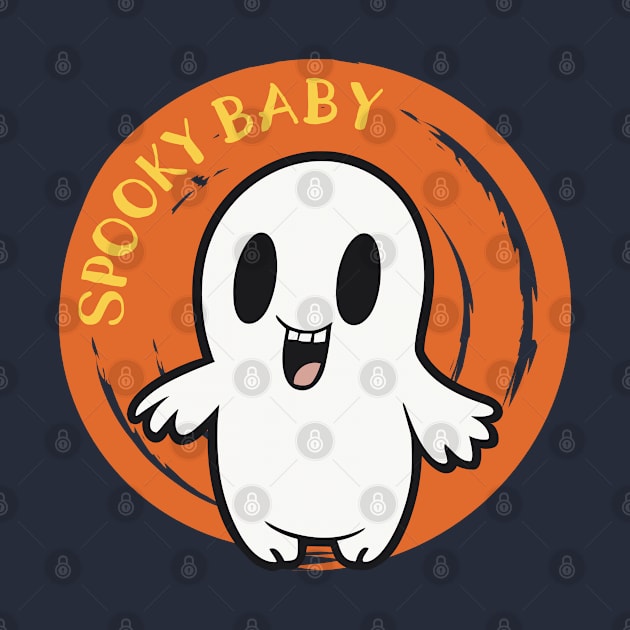 Spooky Ghost Baby Smiling by anderleao