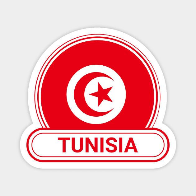 Tunisia Country Badge - Tunisia Flag Magnet by Yesteeyear