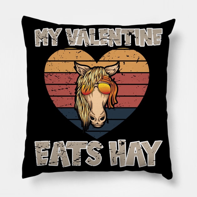 Anti Valentines Day My Valentine Eats Hay Pillow by Bingsi