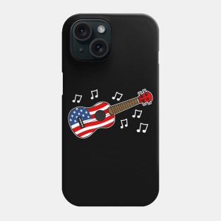 4th July Ukulele USA Flag Ukulelist Phone Case