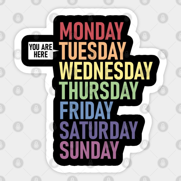 Days of the Week Stickers, Weekdays