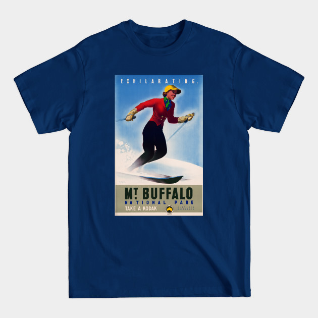 Disover Vintage Travel Poster Australia Mt. Buffalo - Buffalo - T-Shirt