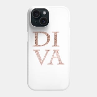 Sparkling rose gold Diva Phone Case