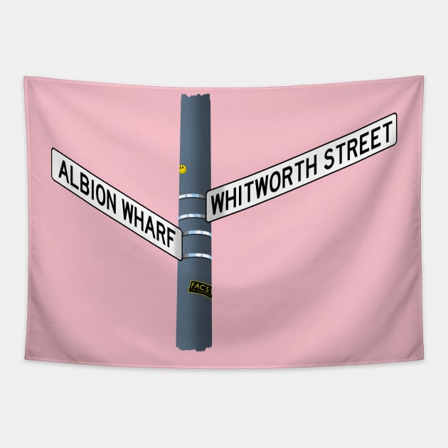 Hacienda Street Sign Tapestry by Stupiditee