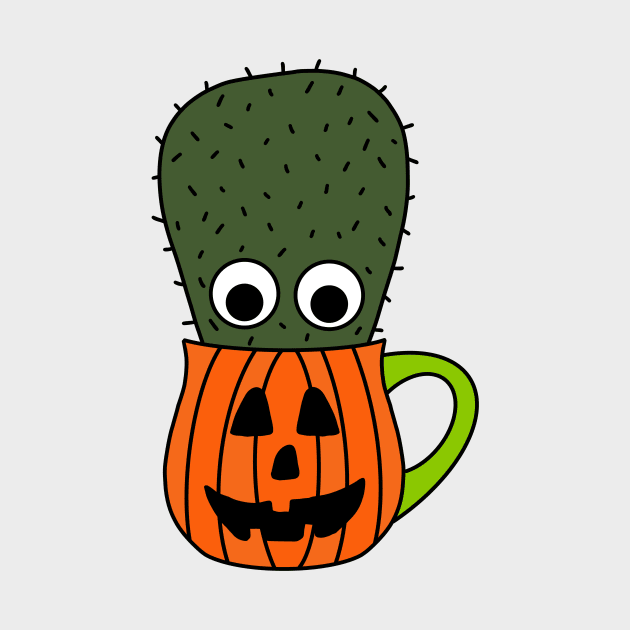 Cute Cactus Design #248: Small Cactus In Jack O Lantern Mug by DreamCactus