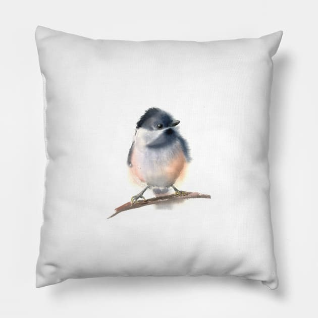 Chickadee Pillow by PaintsPassion