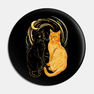 cat and moon Pin