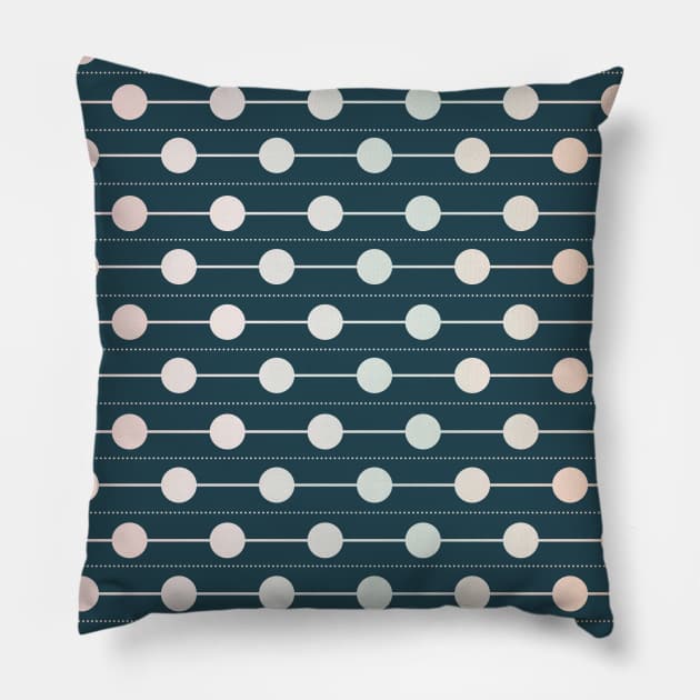 Dots and lines - blue background Pillow by LaP shop