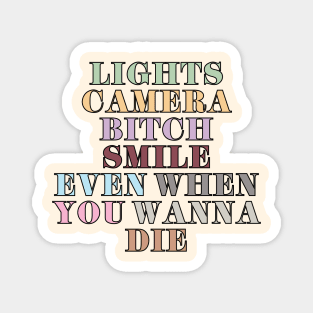 Lights Camera Bitch Smile Magnet