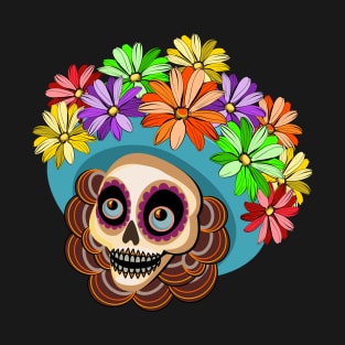 Skull in a floral hat T-Shirt