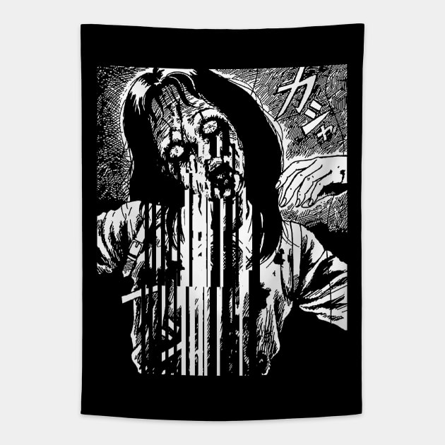 Dead Girl Artwork in Black and White Tapestry by DeathAnarchy