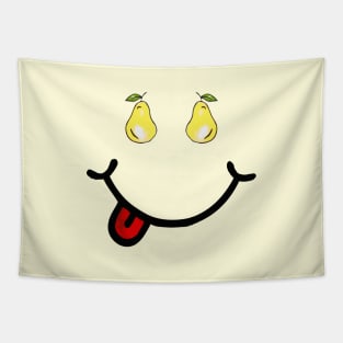 Pear & Smile (in the shape of a face) Tapestry