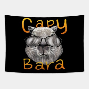 Cool Capybara in Glasses Tee Tapestry