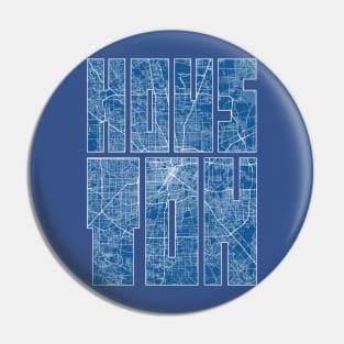 Houston, USA City Map Typography - Blueprint Pin