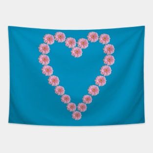 Pink Daisy Floral Heart with BACK PRINT Tapestry