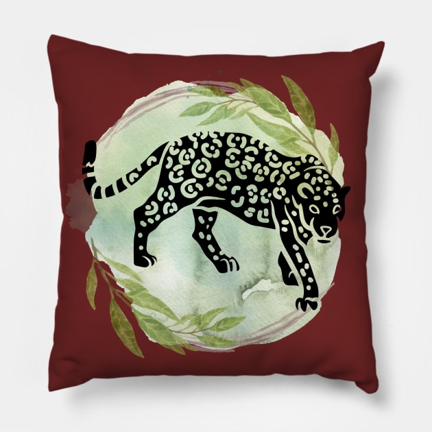 Jaguar silhouette Pillow by Petprinty