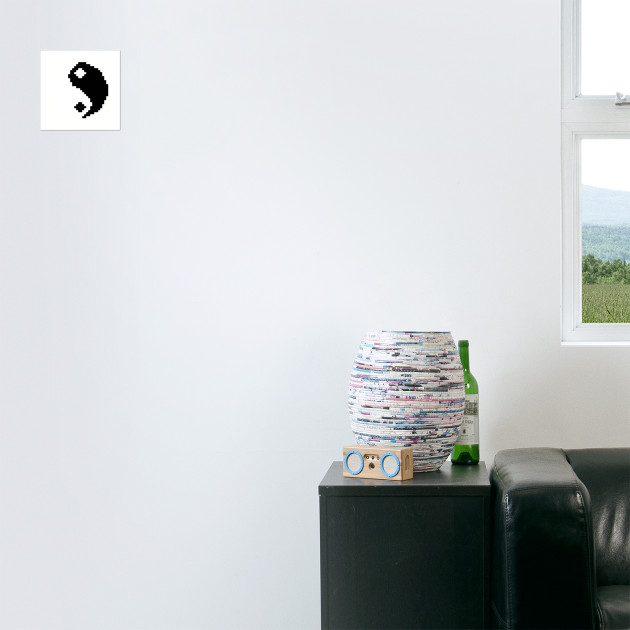 Yin Yang Pixel Art 8 Bit Yin Yang Symbol Posters And Art