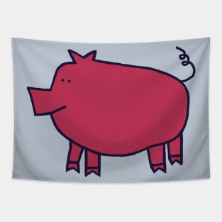 Cute Pig Viva Magenta Color of the Year 2023 Tapestry