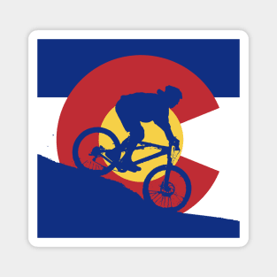 Mountain Biking Colorado Flag Magnet