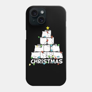 White Toilet Paper Christmas Tree, Funny Xmas Gift, Holiday Party Phone Case