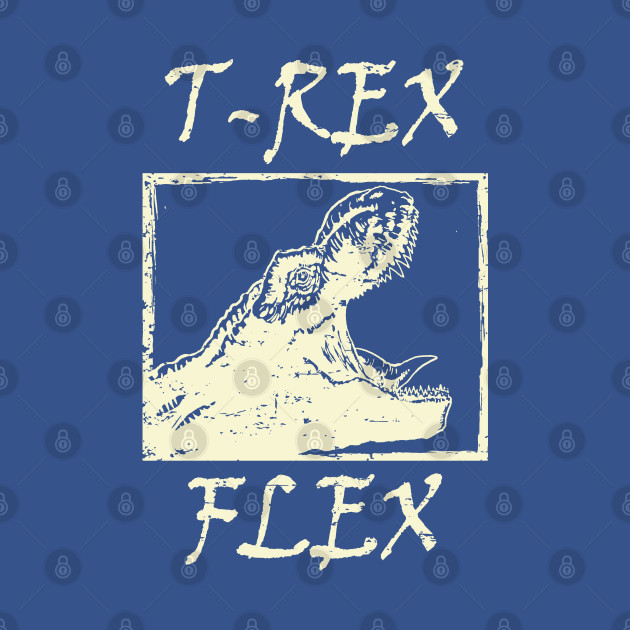 Discover T-Rex Flex Dino Distressed Retro White - T Rex - T-Shirt