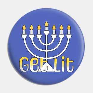 Get Lit - Hanukkah Menorah Pin