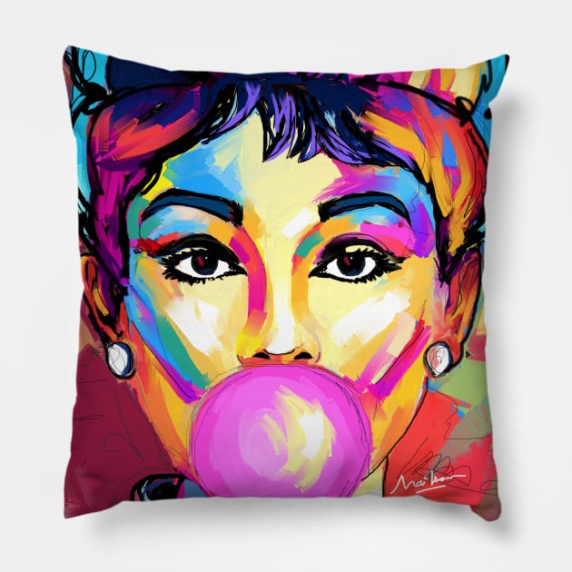 audrey hepburn Pillow by mailsoncello