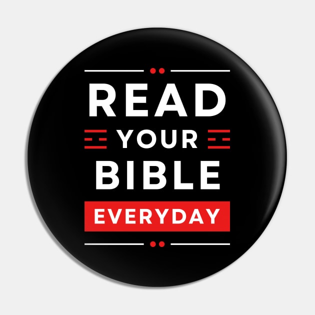 Read Your Bible Everyday | Christian Typography Pin by All Things Gospel