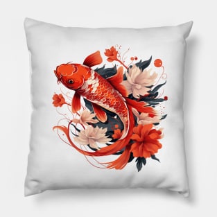 Koi Fish In A Pond Pillow