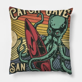 San Diego California Surfing summer enjoying distressed catch the wave Pillow