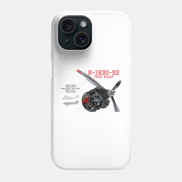 pratt & whitney engines design Phone Case by AERONAUTICA COL