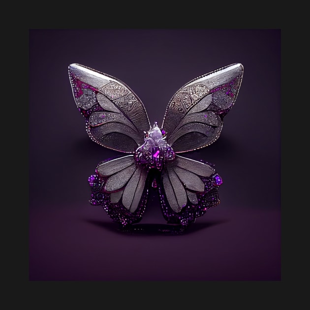 crystal butterfly, purple and diamond by heartyARTworks