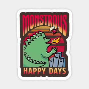 Monstrous Happy Godzilla Magnet