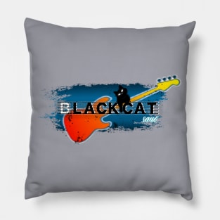 Black cat soul music Pillow