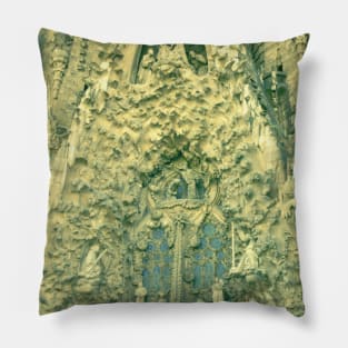 La Sagrada Familia breath-taking exterior: architecture photography Pillow