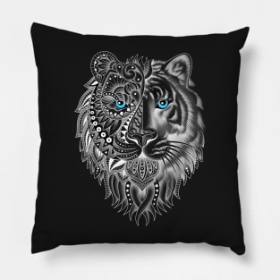 Geometric Tiger (Black) Pillow