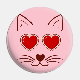 Cat and Heart Pin